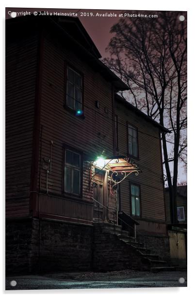 Night Light Over The Stairs Acrylic by Jukka Heinovirta