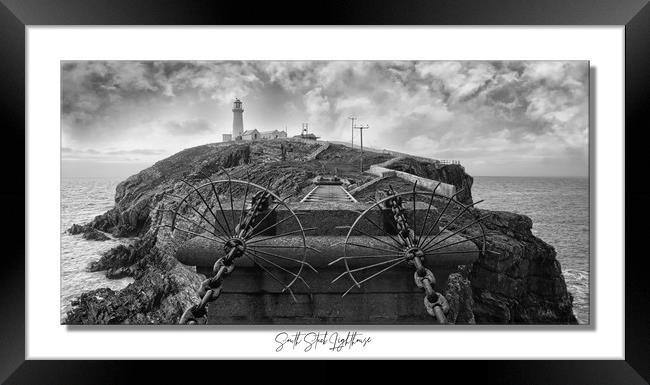 South Stack Lighthouse mono Framed Print by JC studios LRPS ARPS