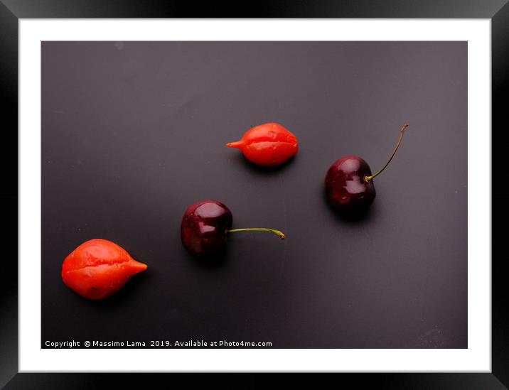 Tomatoes of Vesuvius  and cherries Framed Mounted Print by Massimo Lama