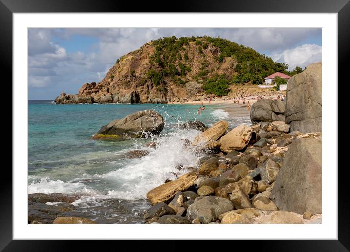Shell Beach in St Barts Framed Mounted Print by Roger Green