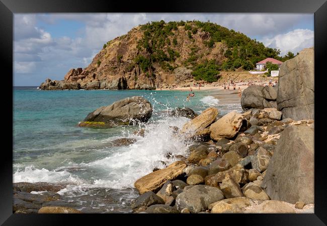 Shell Beach in St Barts Framed Print by Roger Green