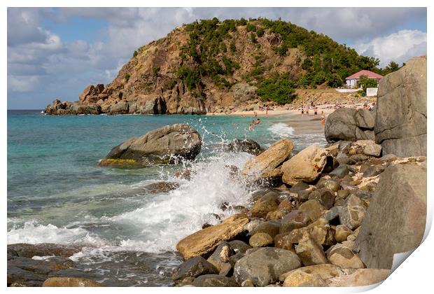 Shell Beach in St Barts Print by Roger Green