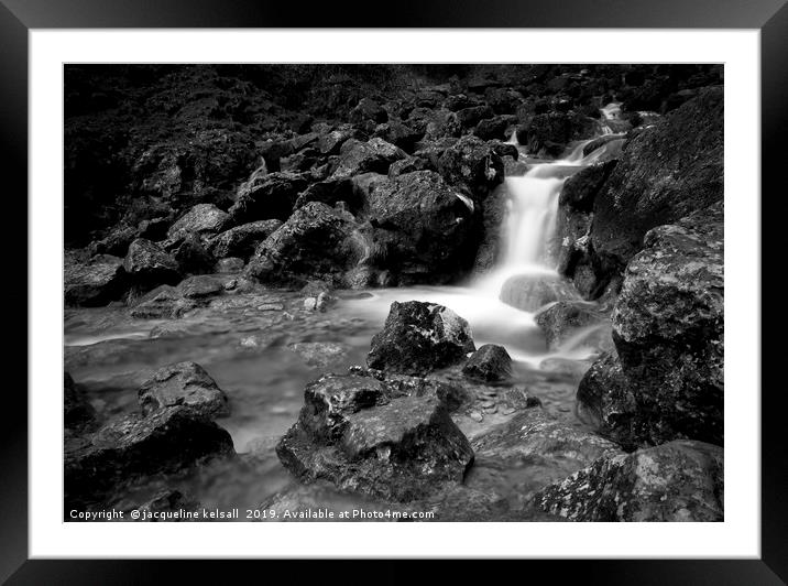 Goredale Scar Waterfalls . Malham North Yorkshire  Framed Mounted Print by jacqueline kelsall