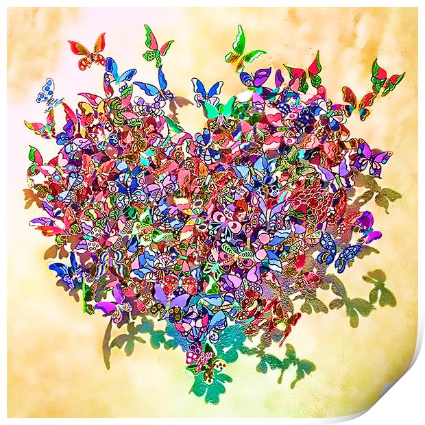 Butterfly Heart Print by Valerie Paterson