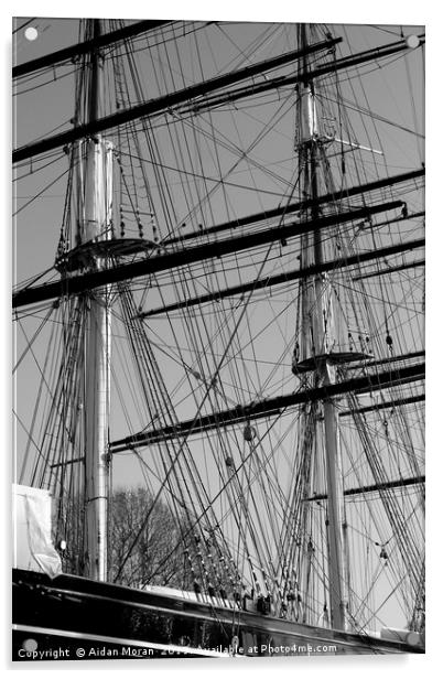Masts and Rigging of the Cutty Sark   Acrylic by Aidan Moran