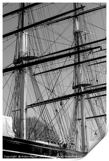 Masts and Rigging of the Cutty Sark   Print by Aidan Moran