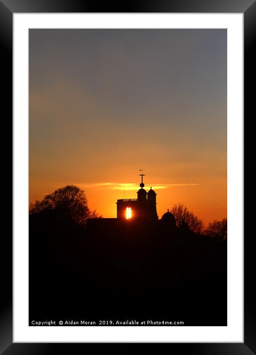 Sunset Over The Royal Observatory at Greenwich   Framed Mounted Print by Aidan Moran