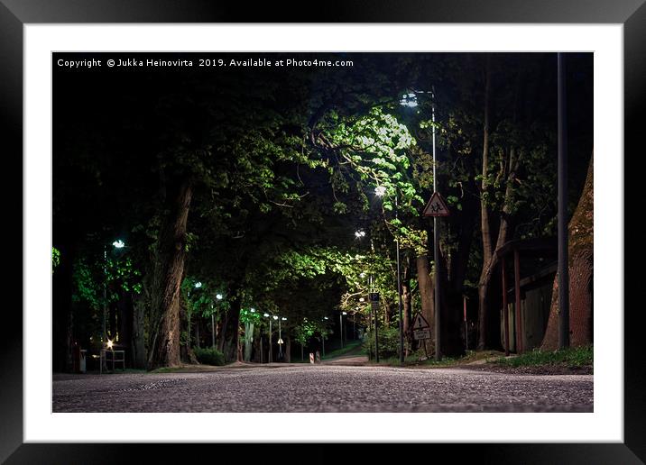 Street Through The Park Framed Mounted Print by Jukka Heinovirta
