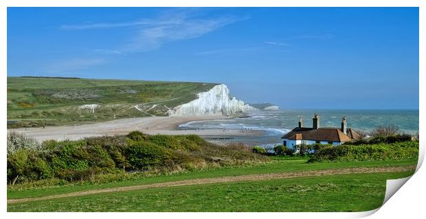 The Seven Sisters and Cuckmere Haven Beach Print by Diana Mower