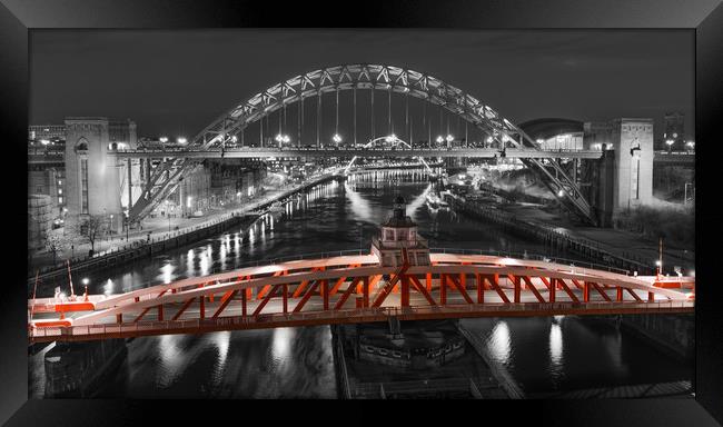 The Red Swing Bridge Framed Print by Naylor's Photography
