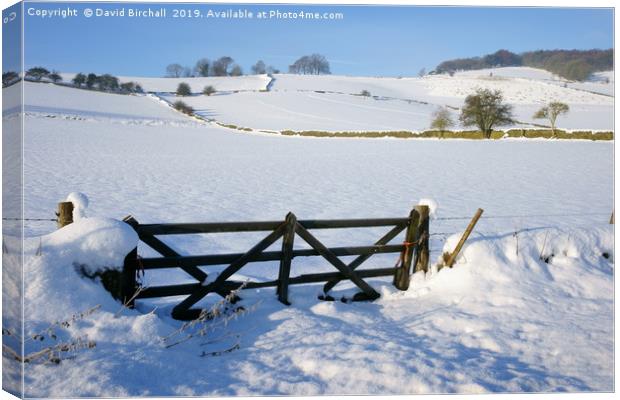 Derbyshire Snow Scene. Canvas Print by David Birchall