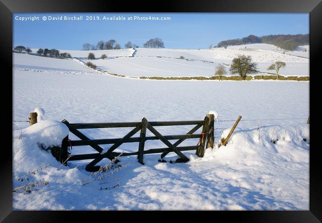 Derbyshire Snow Scene. Framed Print by David Birchall