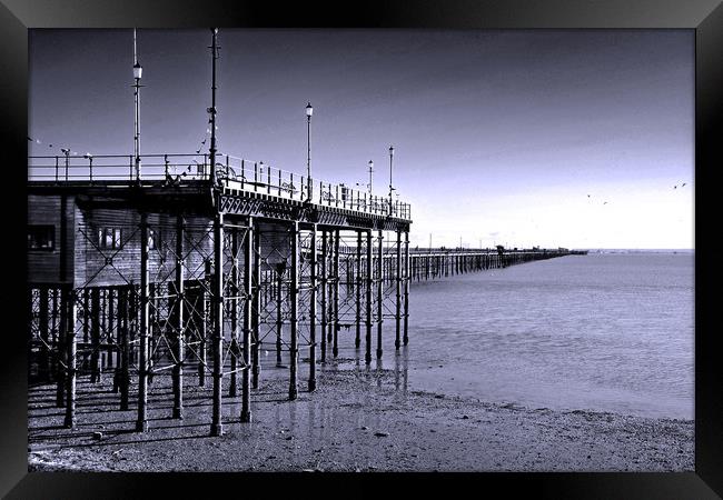 Southend on Sea Pier and Beach in Essex Framed Print by Andy Evans Photos