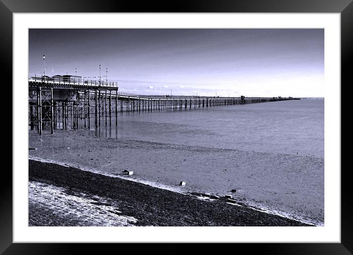 Southend on Sea Pier and Beach in Essex Framed Mounted Print by Andy Evans Photos