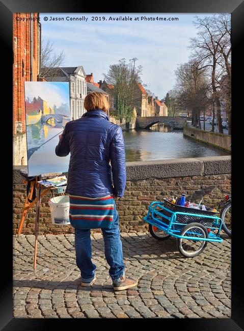 A Painter In Bruges Framed Print by Jason Connolly