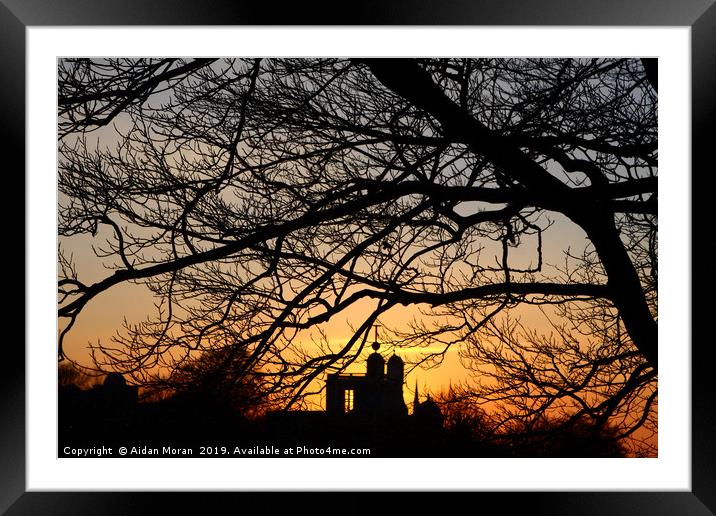 Mean Time Sunset at Greenwich Park   Framed Mounted Print by Aidan Moran
