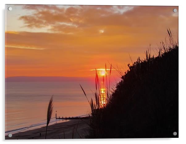 Radiant Sunset Bliss in Bournemouth  Acrylic by Beryl Curran