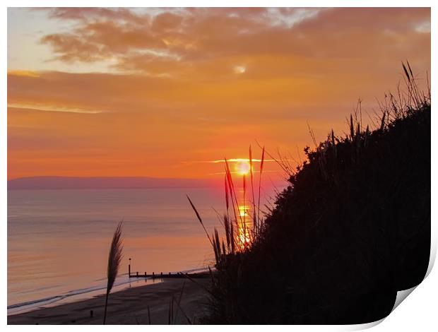 Radiant Sunset Bliss in Bournemouth  Print by Beryl Curran