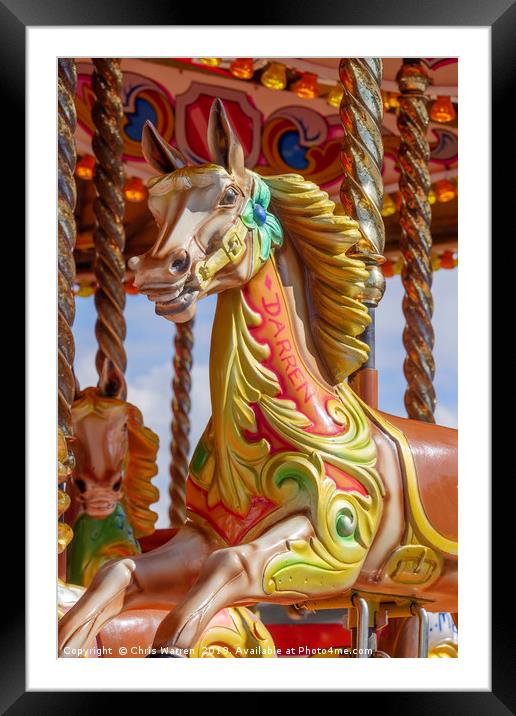 Darren the Fairground horse  Framed Mounted Print by Chris Warren