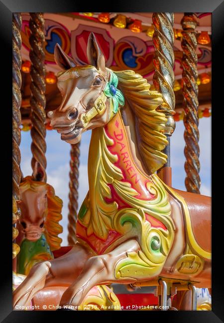 Darren the Fairground horse  Framed Print by Chris Warren