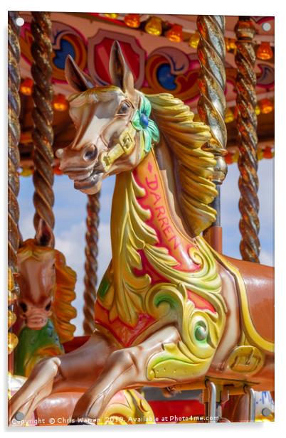 Darren the Fairground horse  Acrylic by Chris Warren
