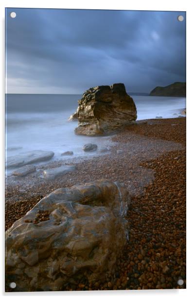 Eype Beach, Dorset Acrylic by David Neighbour