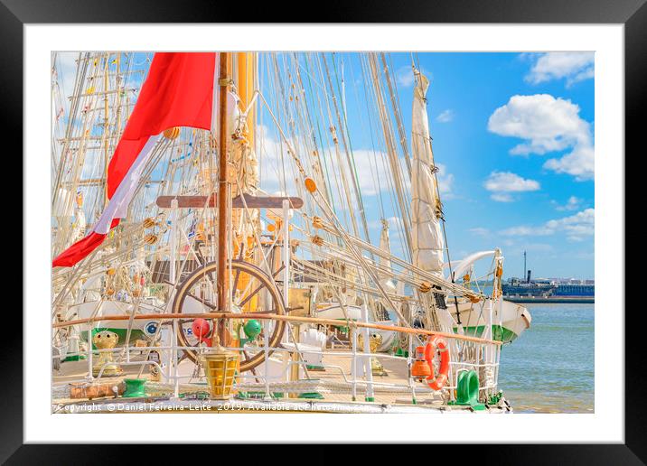 Sailing Ship Naval School Parked at Port Framed Mounted Print by Daniel Ferreira-Leite