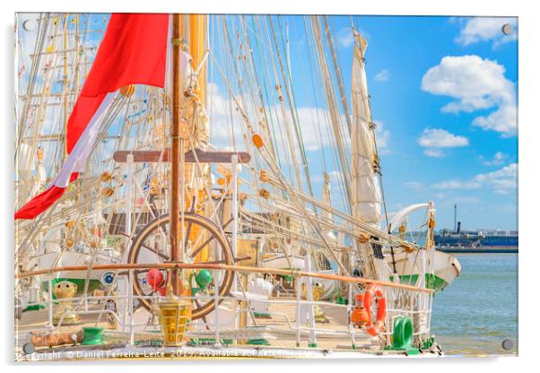 Sailing Ship Naval School Parked at Port Acrylic by Daniel Ferreira-Leite