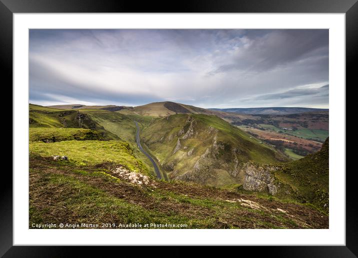 Winnats View to Mam Tor Framed Mounted Print by Angie Morton