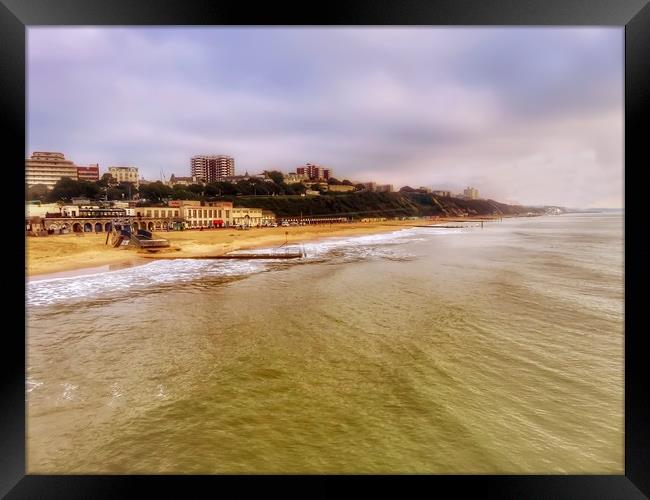 Serenity of Bournemouth Beach Framed Print by Beryl Curran