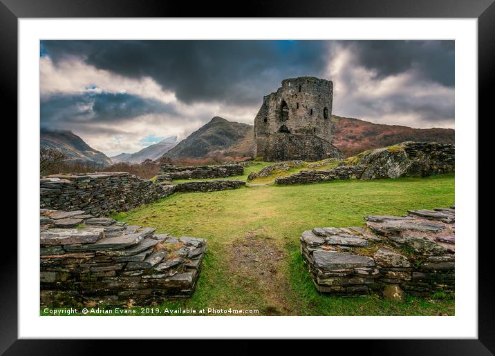 Castle  Dolbadarn Snowdonia Framed Mounted Print by Adrian Evans