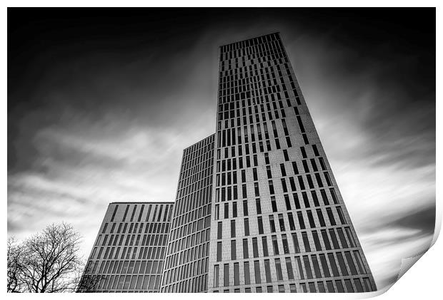 Malmo Live Building Blocks Looking Upwards Print by Antony McAulay