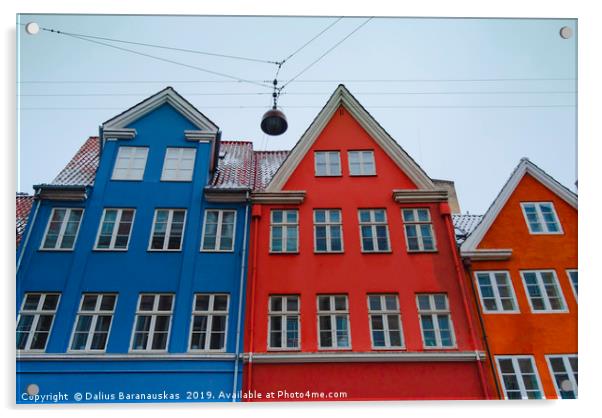 The red and blue house in Copenhagen Acrylic by Dalius Baranauskas