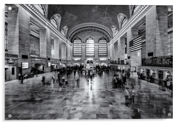 Grand Central Station New York Black and White Acrylic by Chris Curry