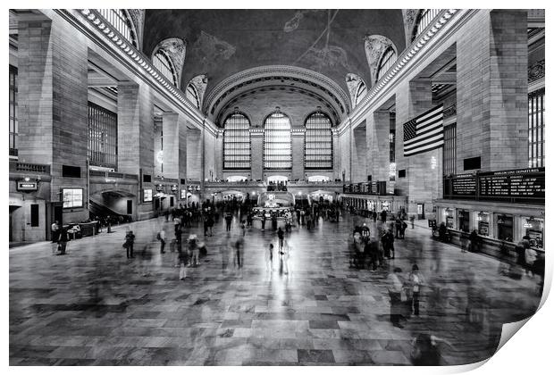 Grand Central Station New York Black and White Print by Chris Curry
