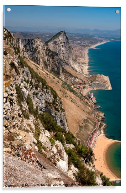 Rock of Gibraltar Acrylic by Monica McMahon