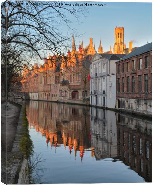 Canals Of Bruges. Canvas Print by Jason Connolly