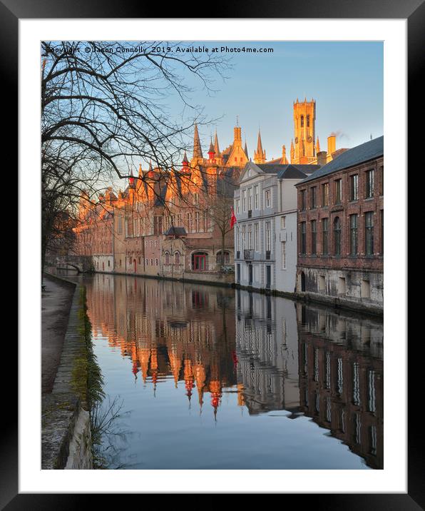 Canals Of Bruges. Framed Mounted Print by Jason Connolly