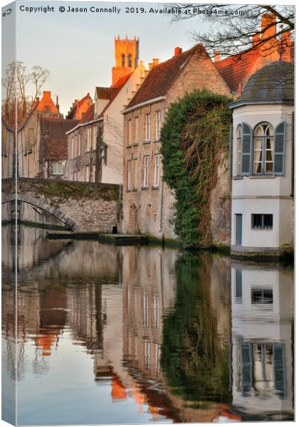 Brugge Reflections Canvas Print by Jason Connolly