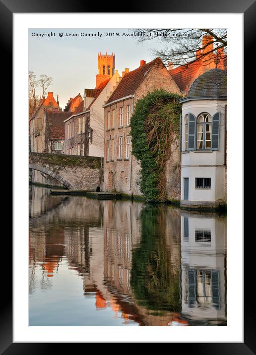 Brugge Reflections Framed Mounted Print by Jason Connolly
