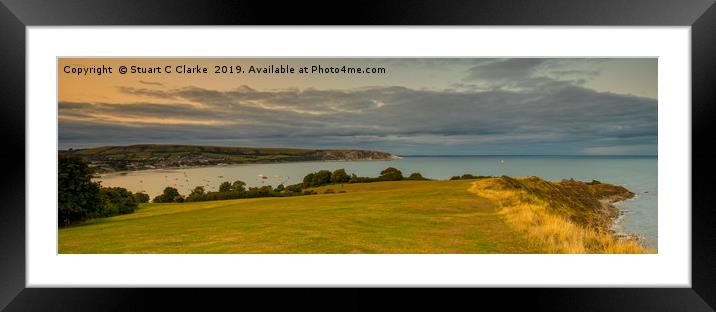 Swanage Downs Framed Mounted Print by Stuart C Clarke