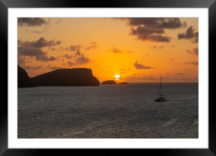 Bequia Sunset Framed Mounted Print by Roger Green