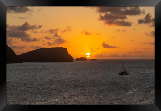 Bequia Sunset Framed Print by Roger Green
