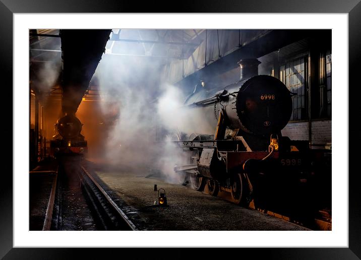 Steam engines 6998 and 6023 at Didcot Framed Mounted Print by Tony Bates
