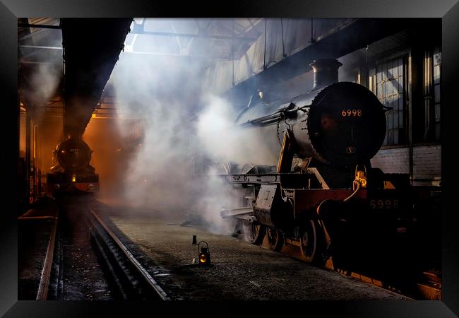 Steam engines 6998 and 6023 at Didcot Framed Print by Tony Bates