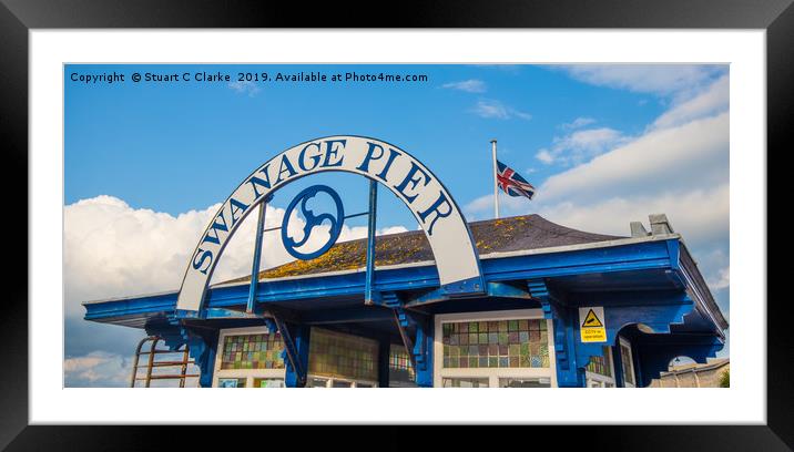 Swanage Pier Framed Mounted Print by Stuart C Clarke