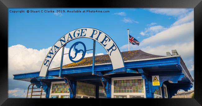 Swanage Pier Framed Print by Stuart C Clarke