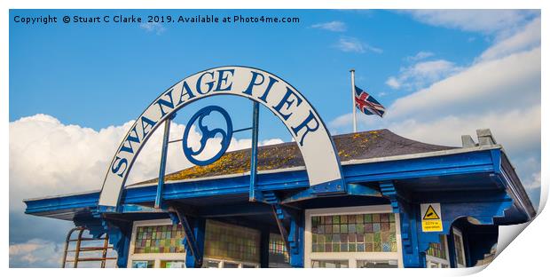 Swanage Pier Print by Stuart C Clarke
