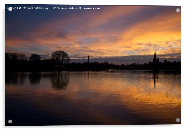 Sunset At Lichfield Cathedral Acrylic by rawshutterbug 