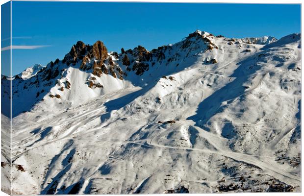 Meribel Les 3 Valleys ski area Alps France Canvas Print by Andy Evans Photos